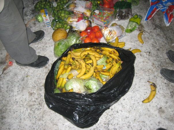 Supermarkets throw away large amounts of unsold food products.