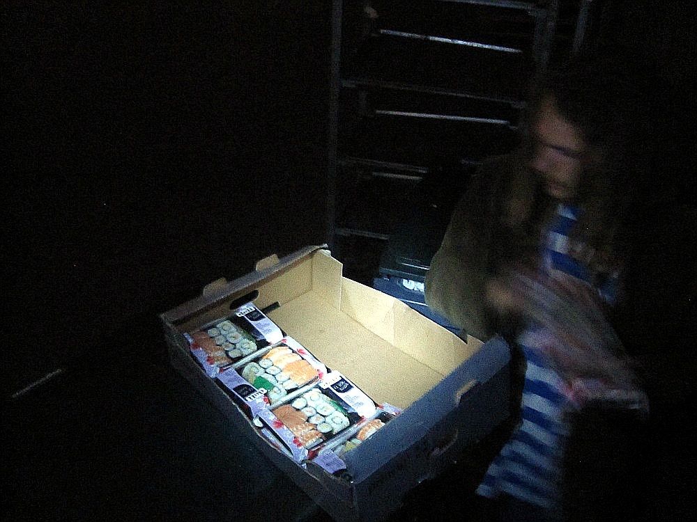 Dumpster diving for sushi in Copenhagen.