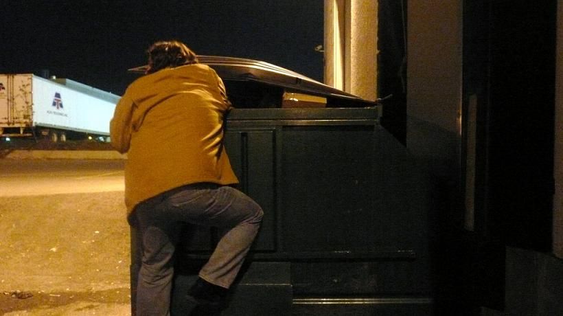 Dumpster diving in Toronto, Canada.