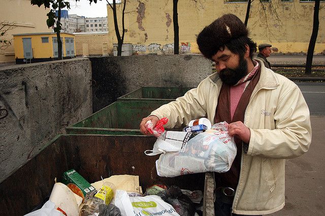 Homeless in Russia do dumpster dive, but competition gets higher in winter, and it probably wouldn't be wise to compete with those who are desperately hungry.