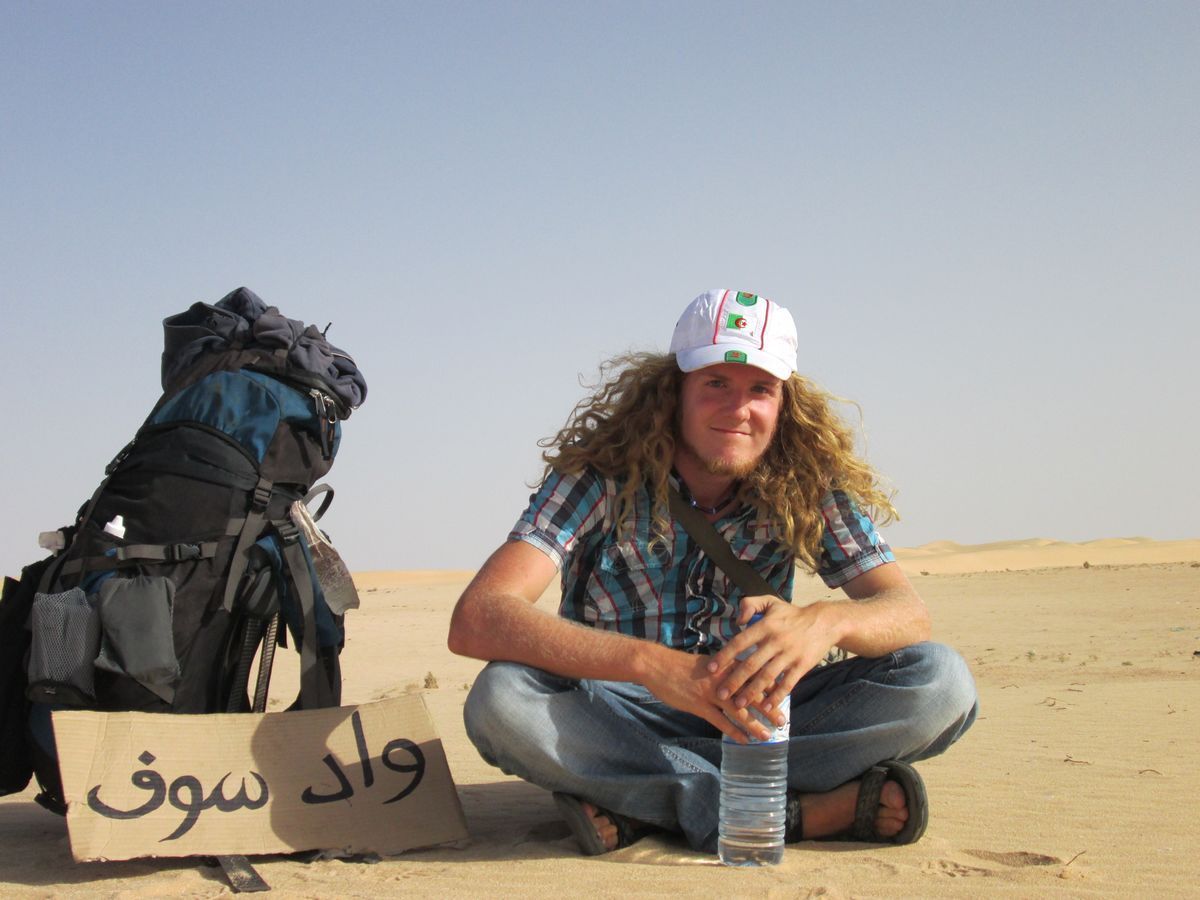 PhysicsHipster hitchhiking in the Algerian Sahara.