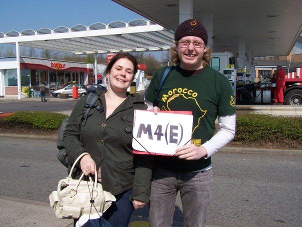 A sign and a hitchhiker look can help you a lot