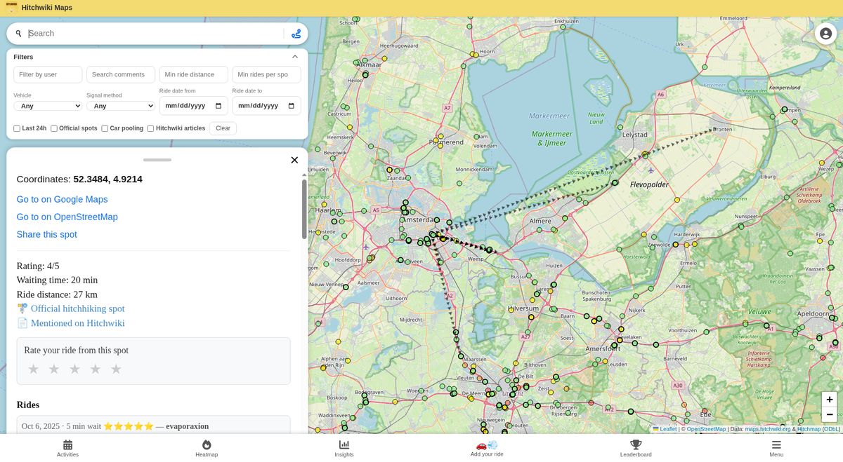 Hitchwiki Maps interface