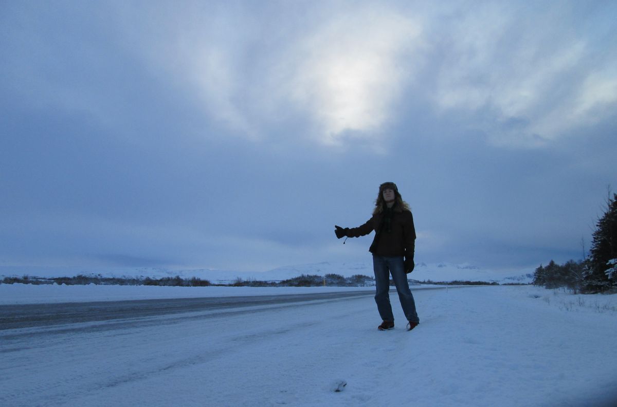 PhysicsHipster hitchhiking Iceland in January.