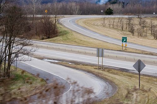 The off-ramp for Route 422 in Pennsylvania.