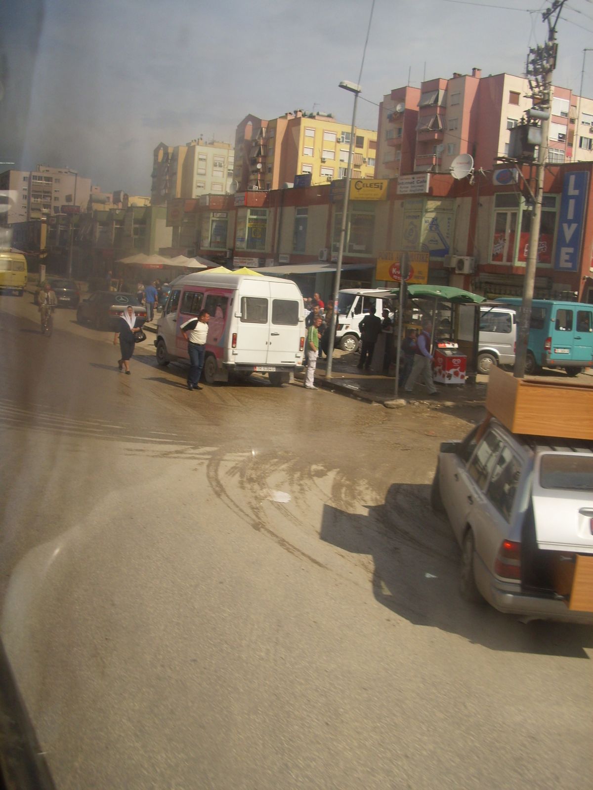 typical road scene in Tirana